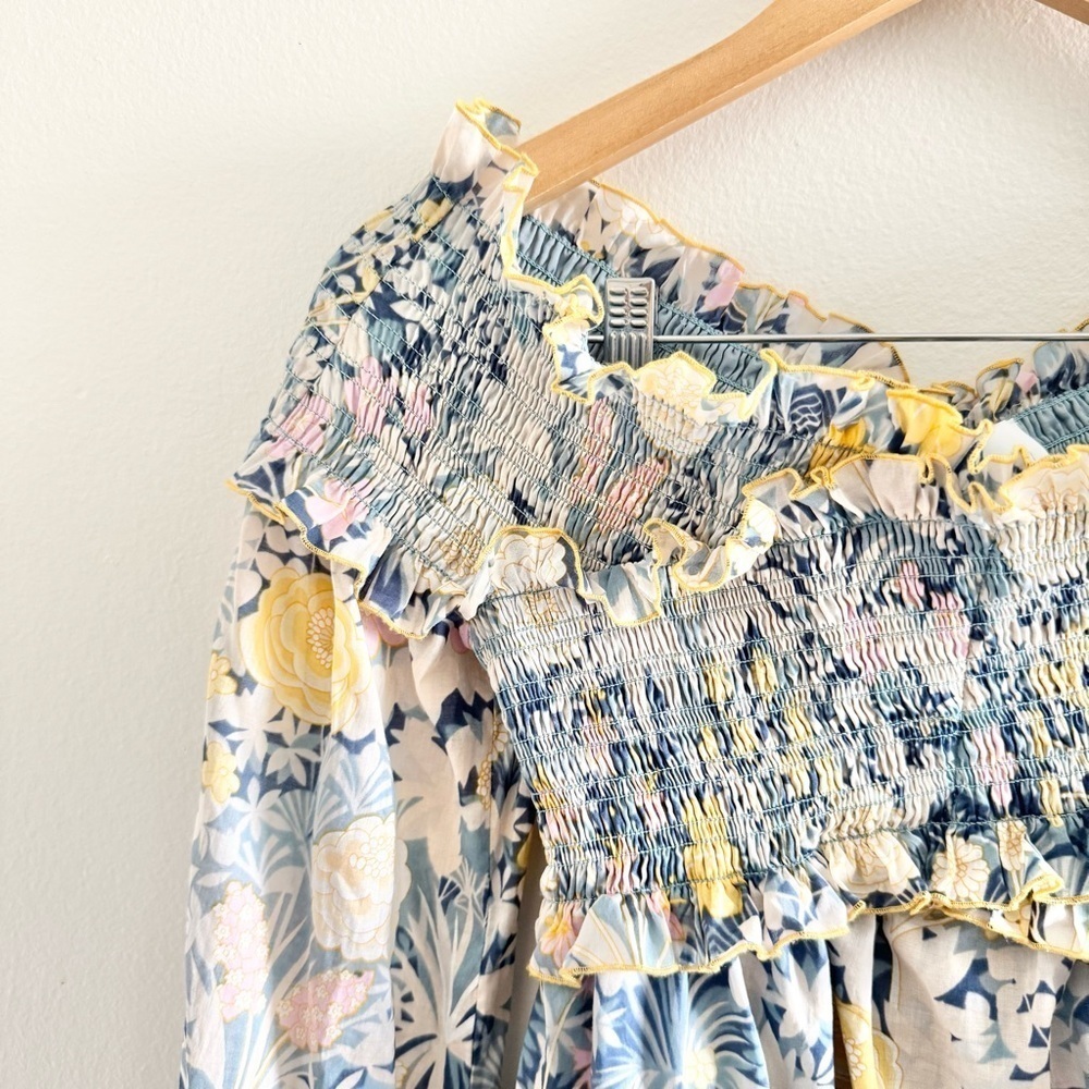 Alice McCall Love Shakin Floral Long Sleeve Smocked Top size 2 - Picture 4 of 10